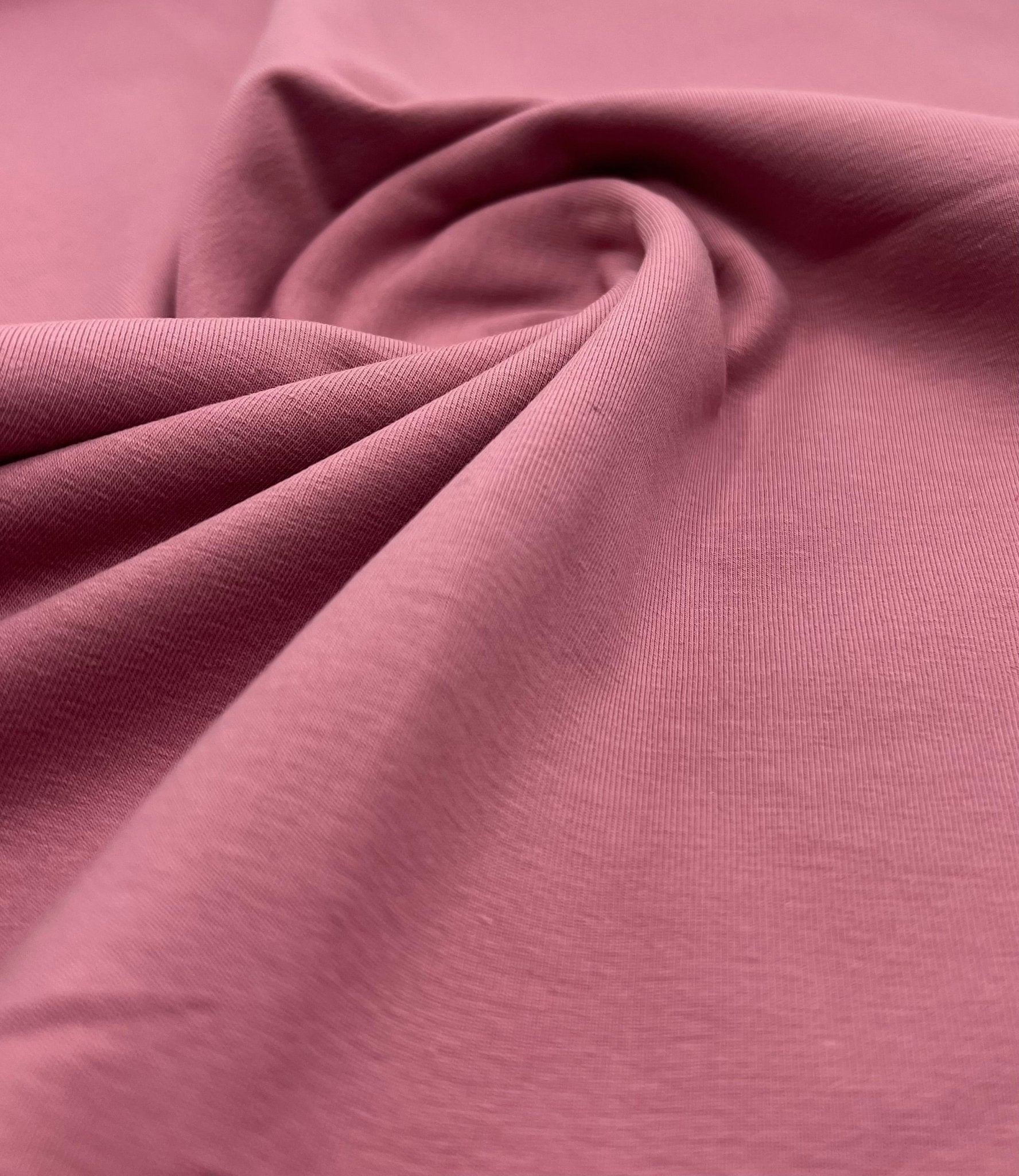 Dusky Pink Cotton Stretch Jersey 240 GSM 92/8 Lycra 4 Way Stretch - T9 Fabrics